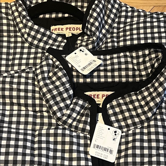 Free People Chloe Gingham Jacket Black White New with Tags - Picture 7 of 8